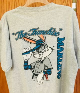 Vintage 1992 Marlins T Shirt Xl Bugs Bunny The Franchise Light Gray Jostens Usa