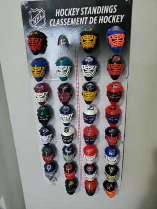Franklin Nhl Ice Hockey Mini Goalie Masks Tracker Helmets Complete Set Of 30 Vgc
