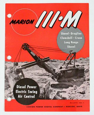 1953 Marion Shovel 111 - M Dragline Crane Sales Brochure