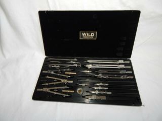 Complete Wild Heerbrugg Engineers Precision Drafting Set With Case -