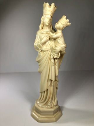 Vintage Italian A.  Santini Sculpture Figure Of Virgin Mary / Madonna 9 " Tall