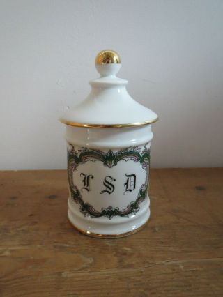Lsd Apothecary Jar / Pharmacy Pot French Limoges Porcelain