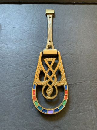 Vtg Terra Sancta Guild Brass Door Knocker Dove Bird Of Peace Made In Israel 9.  5”