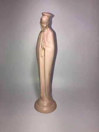Vtg Pink Ceramic Statue Of Holy Virgin Mother Mary Madonna Figurine Make Offer