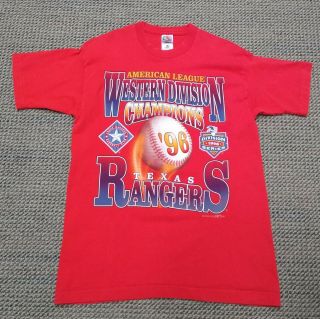 VTG Texas Rangers American League Western Division Champions 1996 Mens Large 2