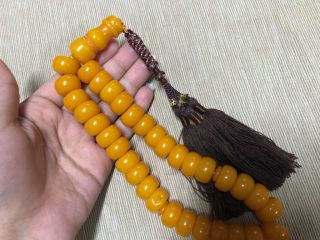 natural yellow German amber faturan Rosary Bakelite 33 prayer beads بكلايت 3