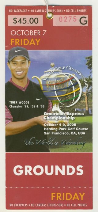 2005 American Express Championship Friday Ticket Tiger Woods Wins Tourney 46