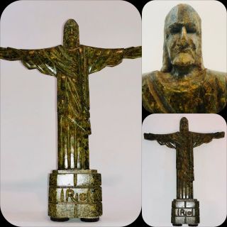 Statue Of Christ From Rio De Janeiro Brazil - 11” Tall & Heavy
