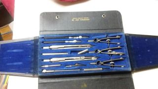 Vtg Charles Bruning Co 1040 Germany Compass Drafting Tools Drawing Set Complete