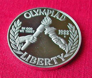 1988 Seoul Olympics Proof Silver Commemorative Dollar - Box &