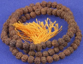 Tibetan Nepalese Small Rudraksha Beads Prayer Mala Necklace Jewelry 54