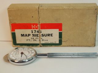 Map Measure Vintage K & E 1746 Keuffel And Esser Co.  125 Feet In 8ths Org Box