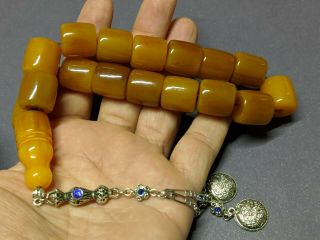 Islamic 17 German Amber Faturan Bakelite Komboloi Prayer Beads فاتوران Misbaha :