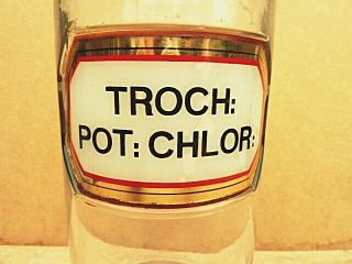 ANTIQUE EXTRA - LARGE APOTHECARY / CHEMIST / PHARMACY BOTTLE - TROCH: POT: CHLOR: 2