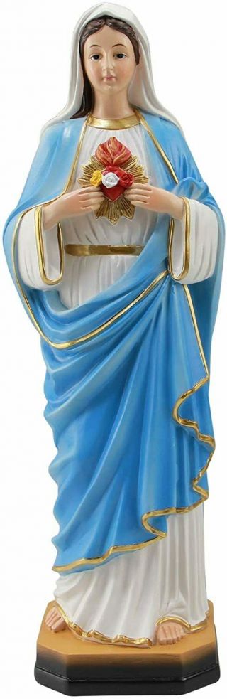 Immaculate Heart Of Mary Blessed Mother Virgin 12 Inch Large Statue