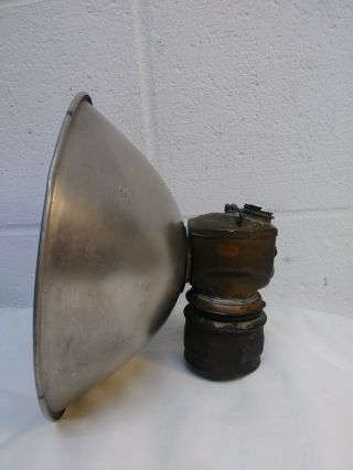 Vintage Streamlined Justrite Miners Lamp,  Carbide Miners Lantern
