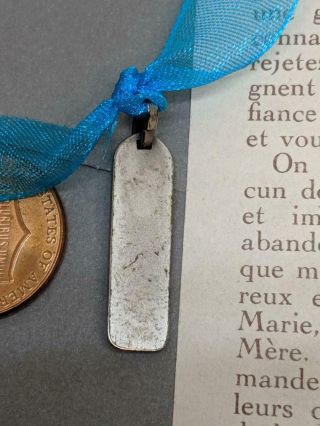 Vintage Holy Family Jesus Mary Joseph Silver Tone Religious Medal Pendant 2