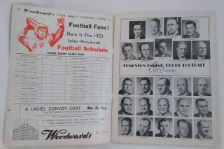 1951 Edmonton Eskimos Canadian Football Club Eskimos Official Program 63 Pages 2