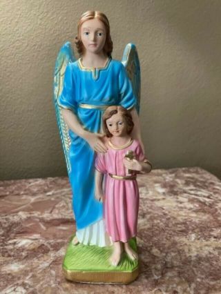 Holy Guardian Angel With Child,  Vintage 1950 