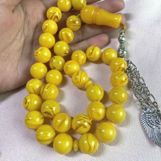 Damar 14x14 Mm 99 German Amber Bakelite Komboloi Beads Prayer Beads Faturan