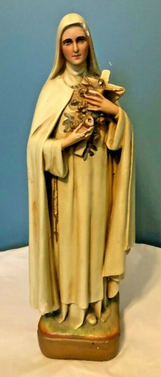 Glorious Rare Large Antique Catholic Nuns Convent St.  Therese Theresa Statue