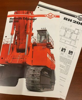 O&k Rh 200 - Excavator Shovel Brochure - Vintage Equipment Specs 90s