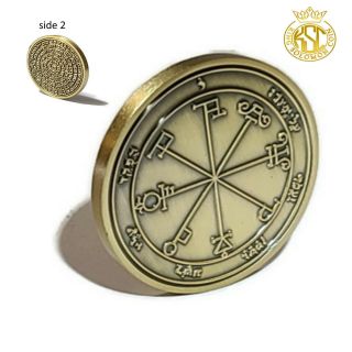 King Solomon Seal Coin Talisman,  72 Names Of God Sixth Pentacle Of Saturn