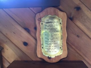 The Ten Commandments Large Antiqued Brass Plaque Mounted On Wood