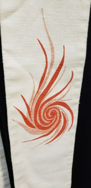 CLERGY STOLE LITURGICAL VESTMENT HAND CRAFTED CREAMY WHITE UNIQUE FLAMES DESIGN 3