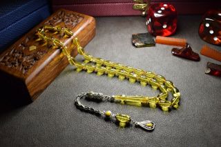 Great - 100 - Amber Bakelite Prayer Beads,  Tesbih Rosary Misbaha