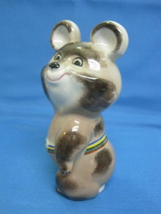 Porcelain.  Moscow Olympic Games 1980.  Olympic Bear.  Misha.  Figurine. 2