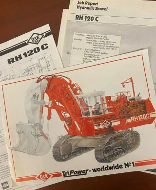 O&k Rh 120 - Excavator Shovel Brochure - Vintage Photo And Specs 90s