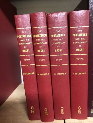 4 Volumes Of Rashi Set Hebrew - English Torah Jewish Judaica Silbermann