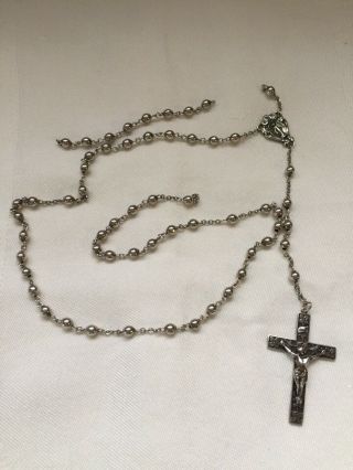 Vintage Sterling Silver 925 Rosary Beads - - Broken But Cross