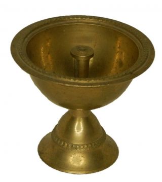 Traditional Puja Diya Handmade Brass Oil Wick Lamp Deepak Temple Decor Gift P601