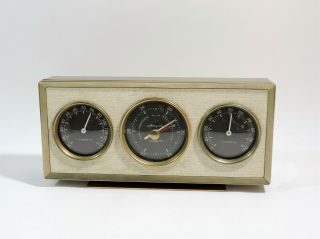 Vintage Airguide Weather Station Barometer Thermometer Hygrometer Made In Usa