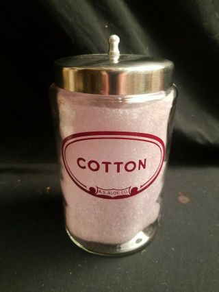 Vintage A.  S.  Aloe Co.  Cotton Glass Apothecary Jar Medical Doctor
