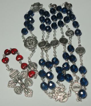 Handmade In The Us Stations Of The Cross Rosary Chaplet W 3 - In - 1 Pardon Crucifix