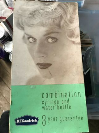 B.  F.  Goodrich Enema / Douche / Water Bottle Syringe No.  26,  1955 Nos Attachments