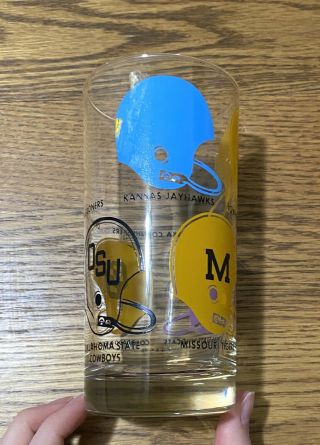 Misprint (missing Logos) - Big 8 College Football Glass