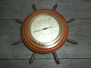 Taylor Stormoguide Wood,  Brass Barometer 1927 International Copyright