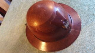 Vintage Fiberglas Coal Miner Hard Hat Helmet Full Brim With Band