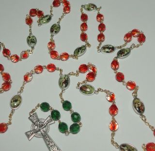 Handmade In Usa Stations Of The Cross Rosary Chaplet W/ Irish Celtic Crucifix