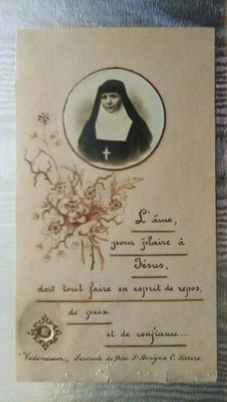 Vintage Sister Benigna Consolata Ferrero French Holy Relic Prayer Card