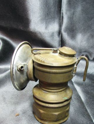 Vintage UNIVERSAL LAMP CO.  AUTO - LITE Brass Carbide Coal Miner ' s Lamp 2