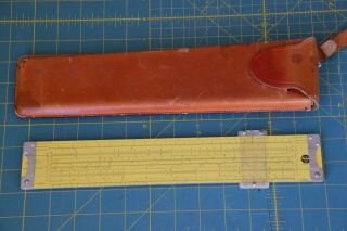 Vintage Pickett N4 - Es Metal Slide Rule With Leather Case All Aluminum