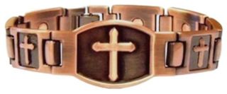 Proexl Large Copper Cross Christian Magnetic Bracelet 8.  5 Inch,  Gift Box