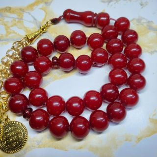 Islamic Handmade German 33 Amber Cherry Faturan Bakelite Prayer Beads فاتوران