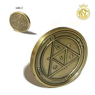King Solomon Seal Coin Talisman,  72 Names Of God Third Pentacle Of Mars
