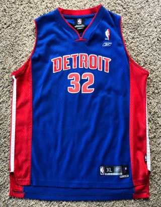 Detroit Pistons Rip Hamilton Reebok Nba Authentic Sewn Jersey 32 - Youth Xl